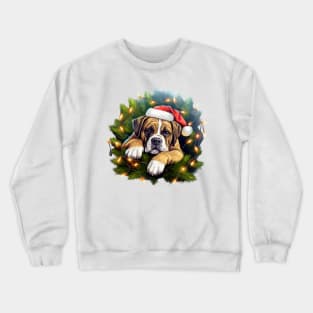 Lazy Boxer Dog at Christmas Crewneck Sweatshirt